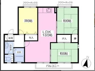 オブジュダールSHIBATA【206号室】の間取り