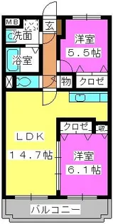 グランデュール シャトーA【2階】の間取り