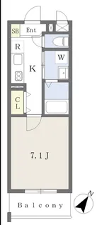 アスシード那珂川【406号室】の間取り