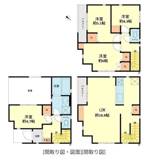 福岡県大野城市白木原4丁目【一戸建】の間取り