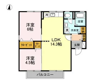 セジュールKAZ C棟【2階】の間取り
