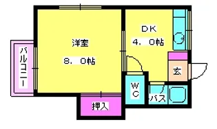 ヴィラージュ博多南【2階】の間取り