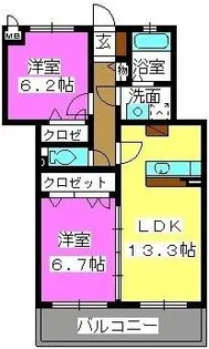 クレベールⅡ【3階】の間取り