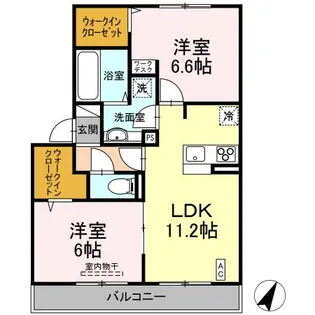 プレシ・ボヌール弥永【2階】の間取り