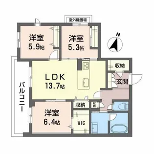 Ecrage M【2階】の間取り