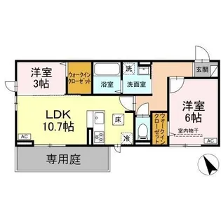 トリシア野多目Ⅱ【1階】の間取り