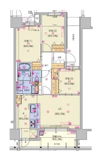 エイリックスタイル那珂川【302号室】の間取り
