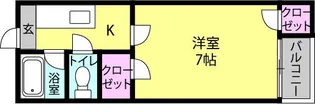 ドリームパレス井尻九番館【206号室】の間取り