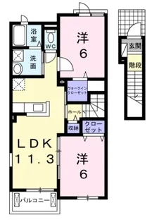 メゾン・ド・リーヴ【A203号室】の間取り