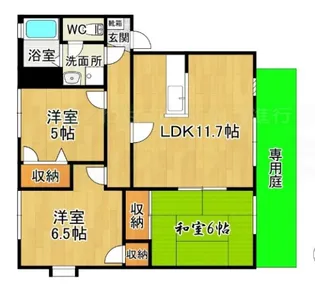 塚原台レイクタウンA【101号室】の間取り