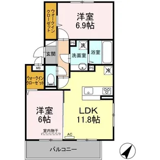 クリエイーストⅡ【2階】の間取り