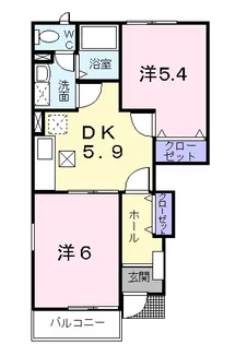 シャトルわかば【1階】の間取り