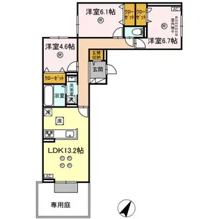 ウィステリアⅢ【1階】の間取り