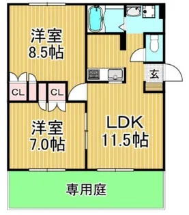 パークサイドヴィラ【1階】の間取り