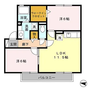 パークハイム皿山 A棟【2階】の間取り