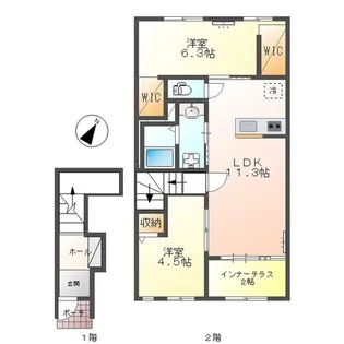 仮)博多区三筑新築アパート【2階】の間取り
