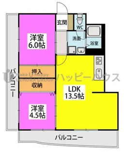 ルーセント白木原【302号室】の間取り