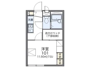 レオパレス五十川【1階】の間取り