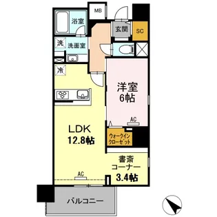 ウィスタリア レジデンス 博多【12階】の間取り