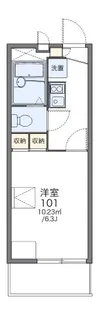 レオパレスパークビュー吉塚【4階】の間取り