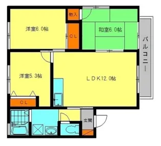 セジュールリカーⅡ【205号室】の間取り