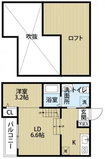 AL SOLE【203号室】の間取り