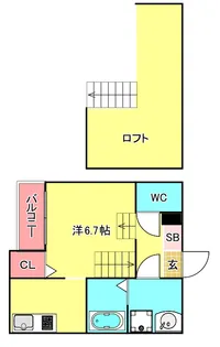 MAISON de AMBER 井尻【105号室】の間取り