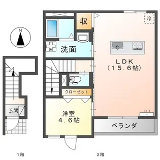 マーリエ・アンリ【2階】の間取り