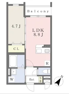 アスシード那珂川【5階】の間取り