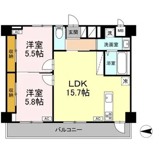 Lindre長丘【2階】の間取り