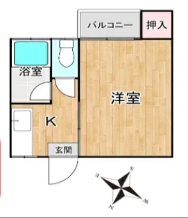 プライマリー大橋南【105号室】の間取り