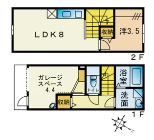 GARAGE HAUS KASUGA【G02号室】の間取り
