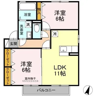 シーゲルSugu A棟【2階】の間取り