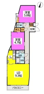 コーポラティブハウス春日【105号室】の間取り