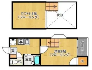 ヘリオス井尻【105号室】の間取り