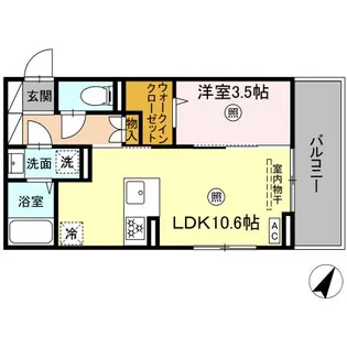 トリシア博多麦野 壱番館【3階】の間取り