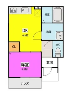 コスモパレスB棟【103号室】の間取り