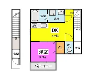 コスモパレスB棟【204号室】の間取り