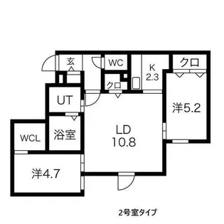Le Clair minamimaruyama(ルクレールミ【2階】の間取り