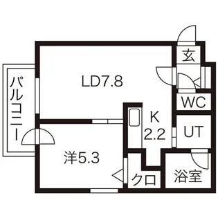 ローヤルハイツ月寒西【205号室】の間取り