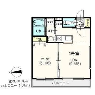 F・WORKS 水車町【3階】の間取り