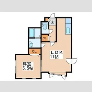 ヒルズドーム前【2階】の間取り