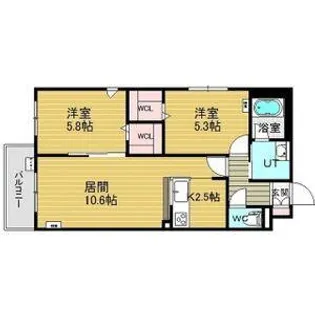 イー・ウォール ヒロ【5階】の間取り