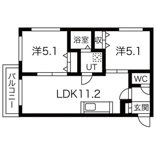 Treventi美術館西【4階】の間取り