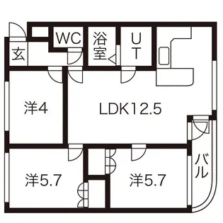 ドルチェ旭ヶ丘【105号室】の間取り