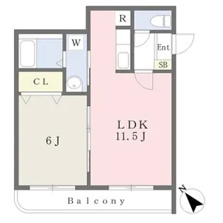 クラリス琴似【1階】の間取り
