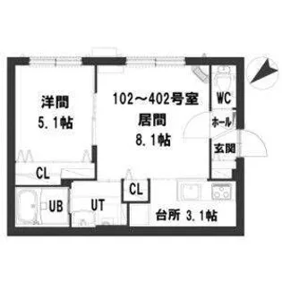 グランメールsara【4階】の間取り