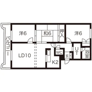 ローヤルハイツ東苗穂【5階】の間取り