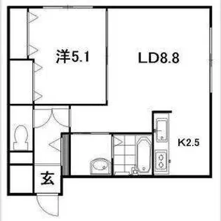 プランドゥール医大前【1階】の間取り