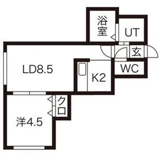 AJ発寒【105号室】の間取り